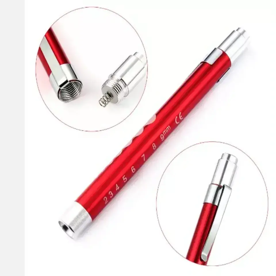 With Pupil Gauge For Nurses Students Doctors With Pocket Cli Reusable Led Medical Penlight Edc Flashlight 3*A Emergency