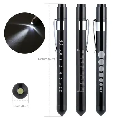 Medical Penlight For Work Nursing Student Essentials Medical Supplies Pen Light With Pupil Gauge For Nurse Doctors Flashlight