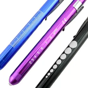 With Pupil Gauge For Nurses Students Doctors With Pocket Cli Reusable Led Medical Penlight Edc Flashlight 3*A Emergency