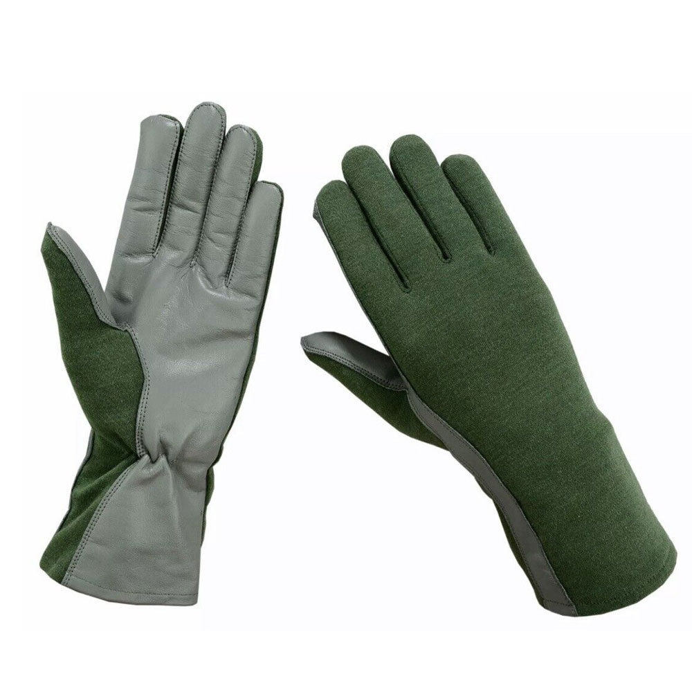 Sheep Leather Cheap Gloves Pilot Gloves Green Gross Colors Flyer Men Nomex Custom Safety Gloves 2023