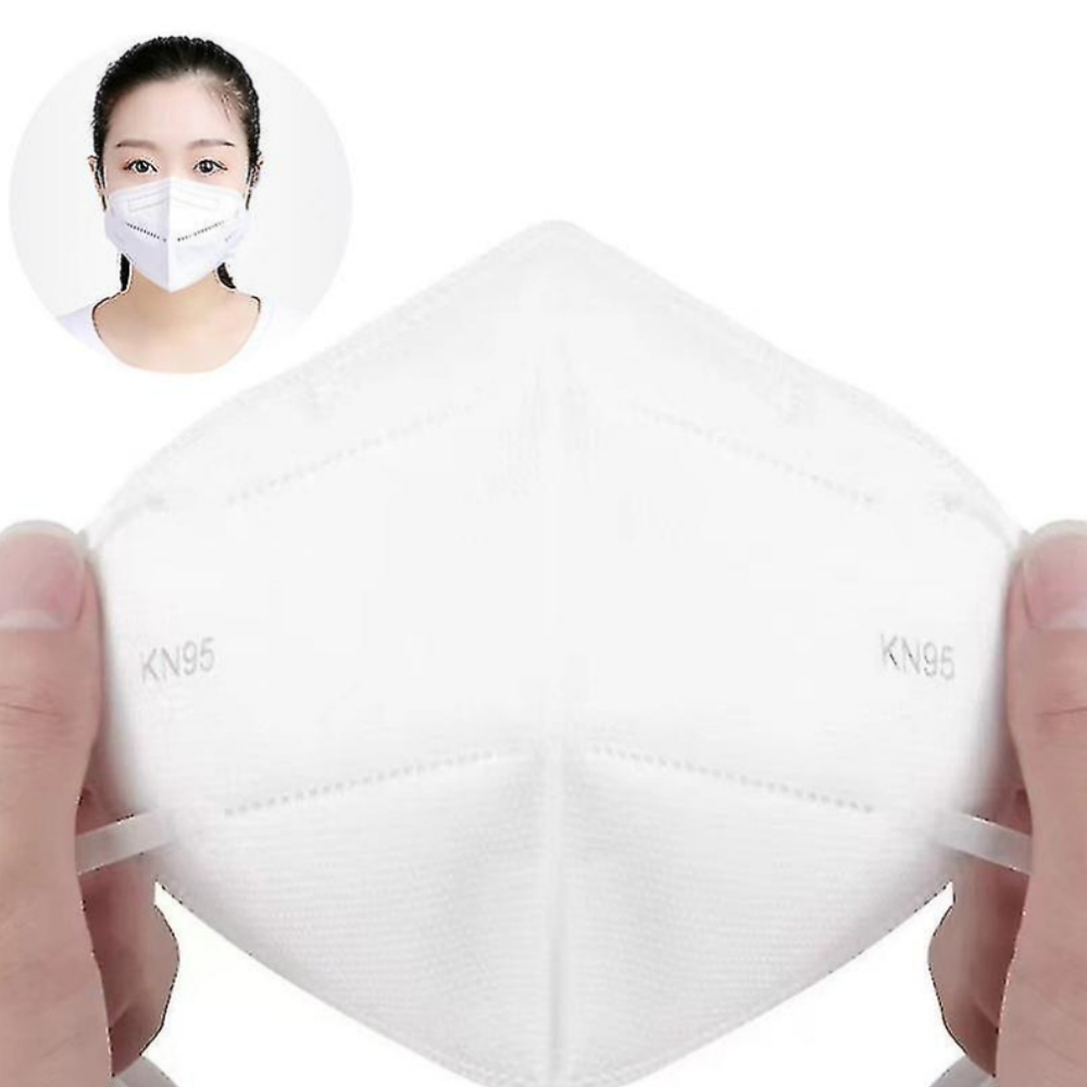 Disposable White KN95 Respirator & Mask with Earloop Facemask Disposable KN95 Mask