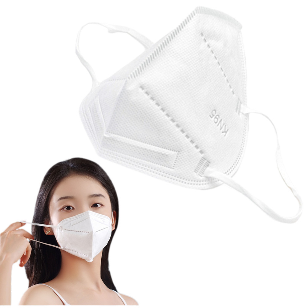 Disposable White KN95 Respirator & Mask with Earloop Facemask Disposable KN95 Mask