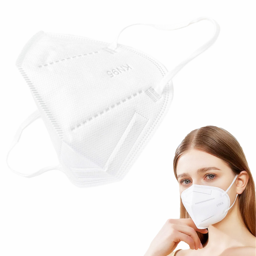 Disposable White KN95 Respirator & Mask with Earloop Facemask Disposable KN95 Mask