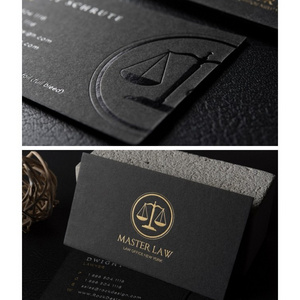 3d custom logo print 600gsm black white cotton paper letter press name card luxury hologram foil gold letterpress business card