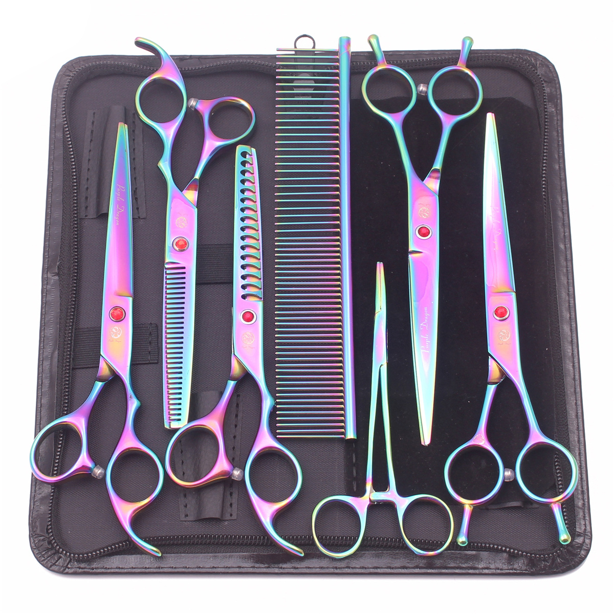 Purple Dragon Dog Grooming Scissors Set 6.5