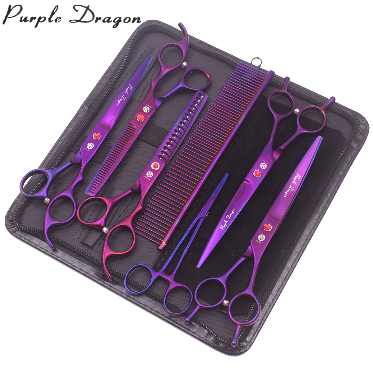 Purple Dragon Dog Grooming Scissors Set 6.5