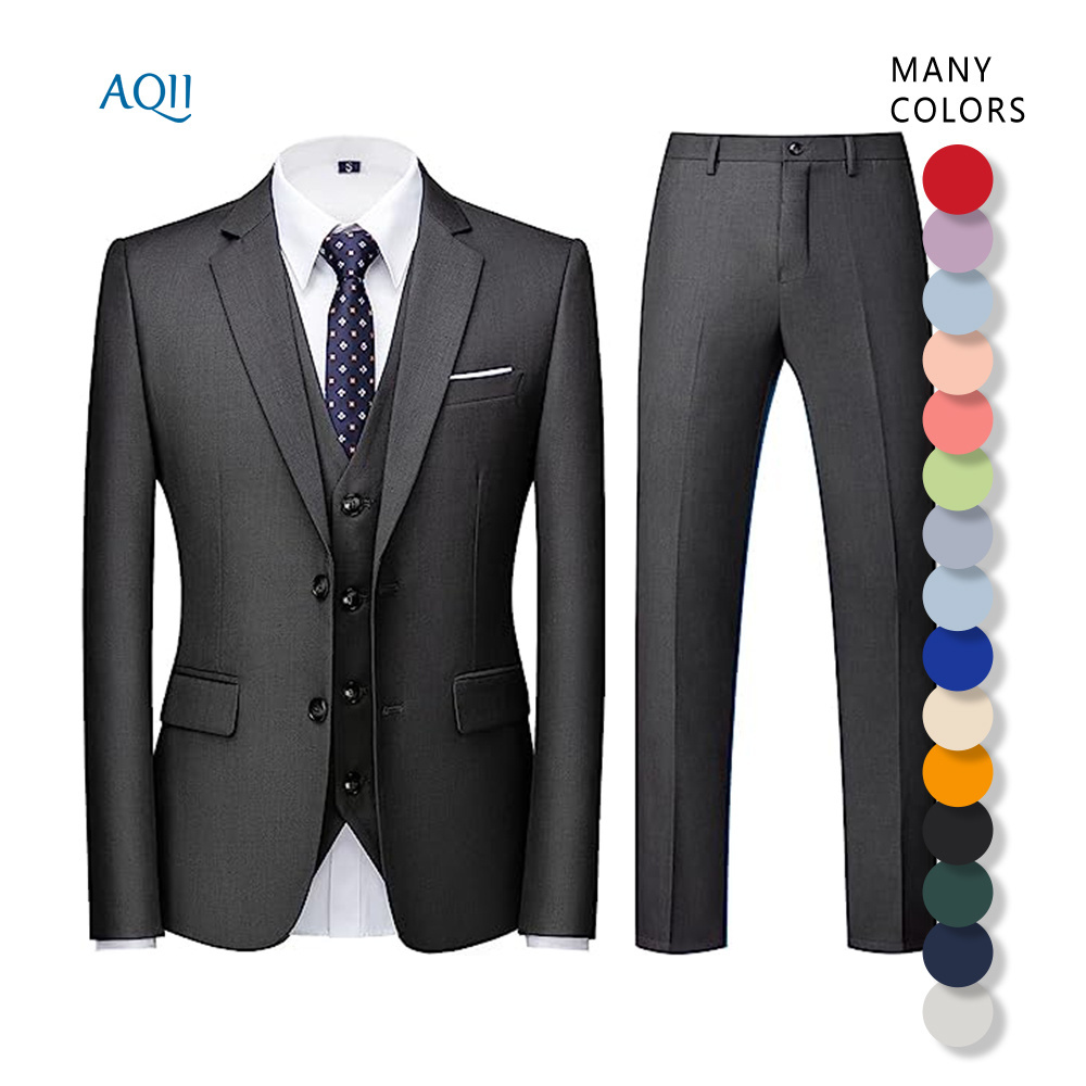 Latest Design summer men suits  3 pieces wedding men's business casual suit