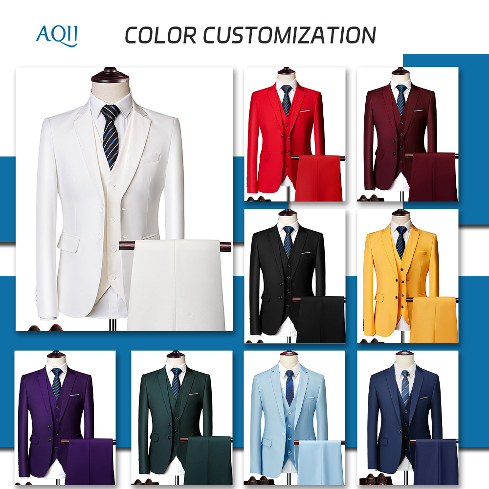 Classic Men Wedding Suits 3pcs Blazer Vest Pants Groom Tuxedo Tailor-Made Wedding Prom Party Suit for Male Costume Homme