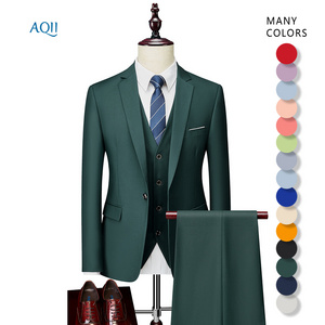 Hot-selling Slim fit beautiful business men suits men's suits green men suit for wedding