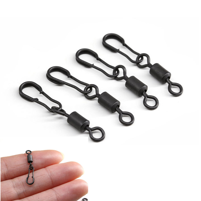 4# Carp Rig Hook Rolling Swivels Tackle Quick Change Copper Long Body Rolling Swivel With Speed Link For Carp