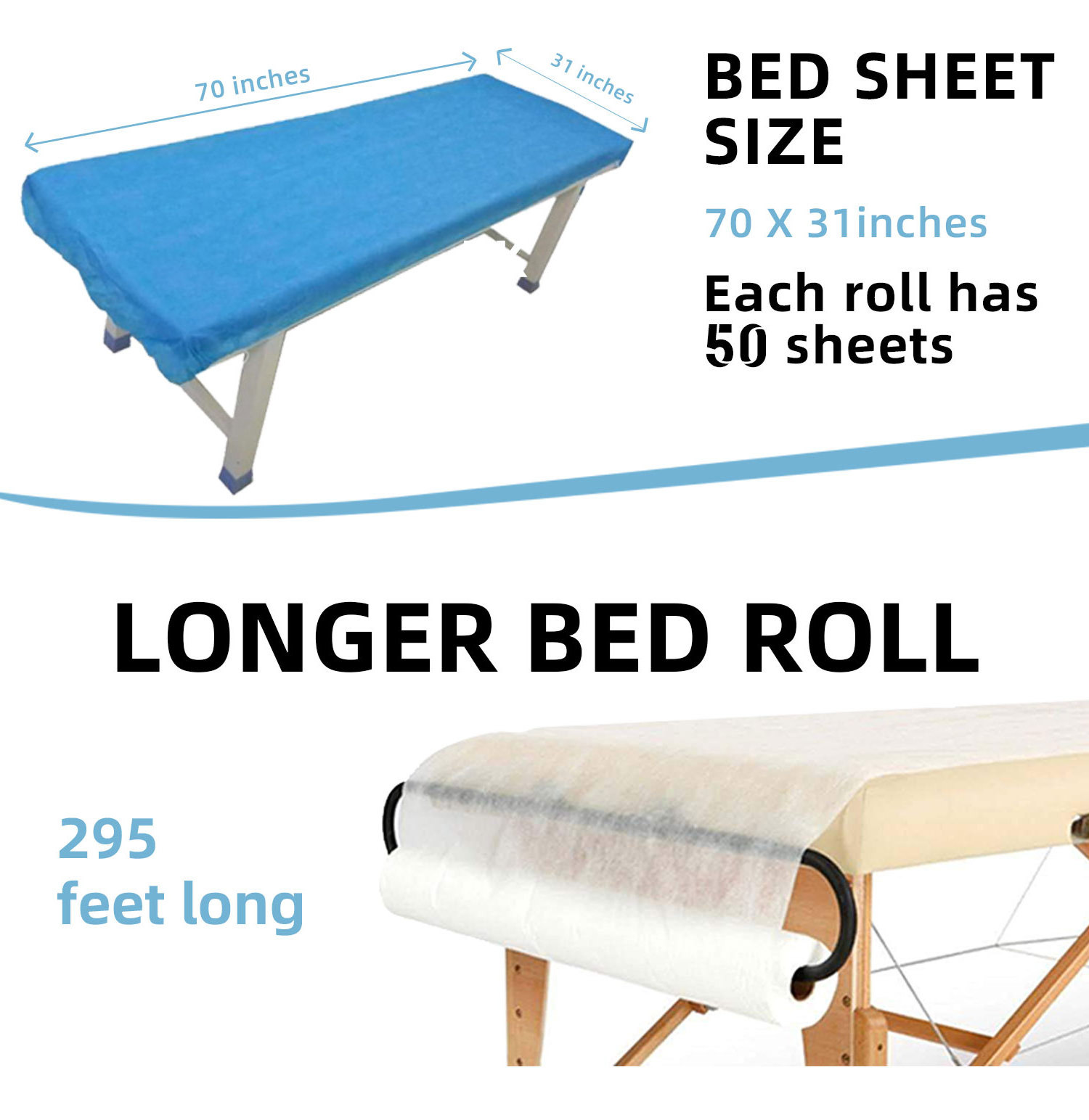 Spa Bed Sheets Disposable Massage Table Sheet Waterproof Bed Cover Non-woven Fabric Bed Sheet  Roll