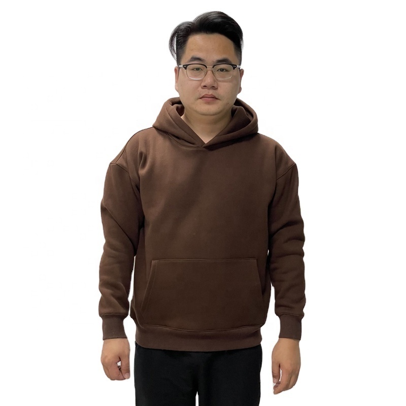 2023 high quality 100% cotton 400gsm heavyweight wholesale blank custom fleece pullover oversized men's hoodies