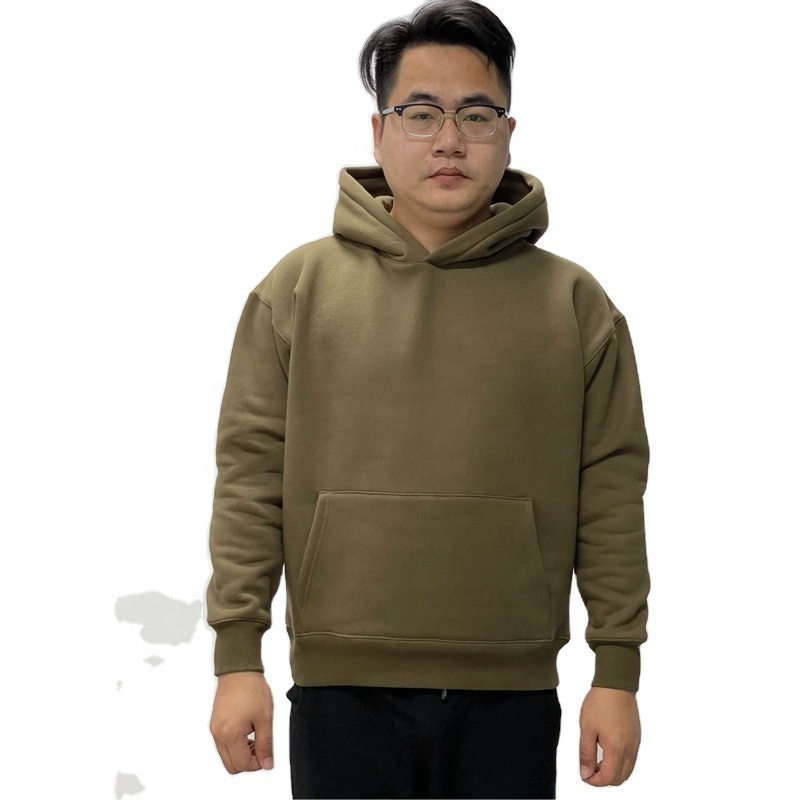 2023 high quality 100% cotton 400gsm heavyweight wholesale blank custom fleece pullover oversized men's hoodies