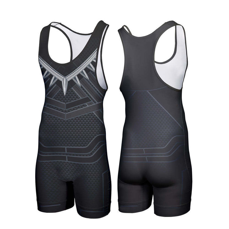 Polyester spandex fabric wholesale men custom sublimation printing wrestling singlet