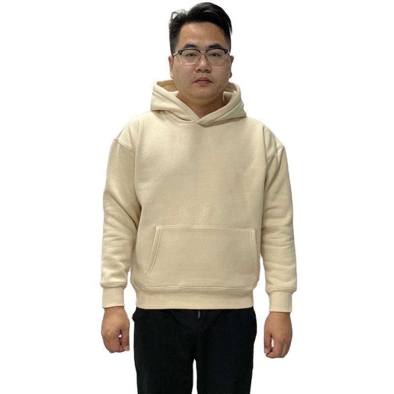 2023 high quality 100% cotton 400gsm heavyweight wholesale blank custom fleece pullover oversized men's hoodies