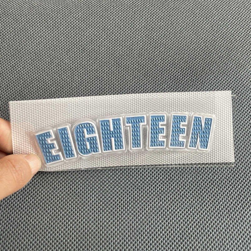 Custom 3D Raised Effect Brand Logo 3D Rubber Silicone Heat Transfer Vinyl Pu Vinyl Sheets Heat Transfer Vinyl Sheets