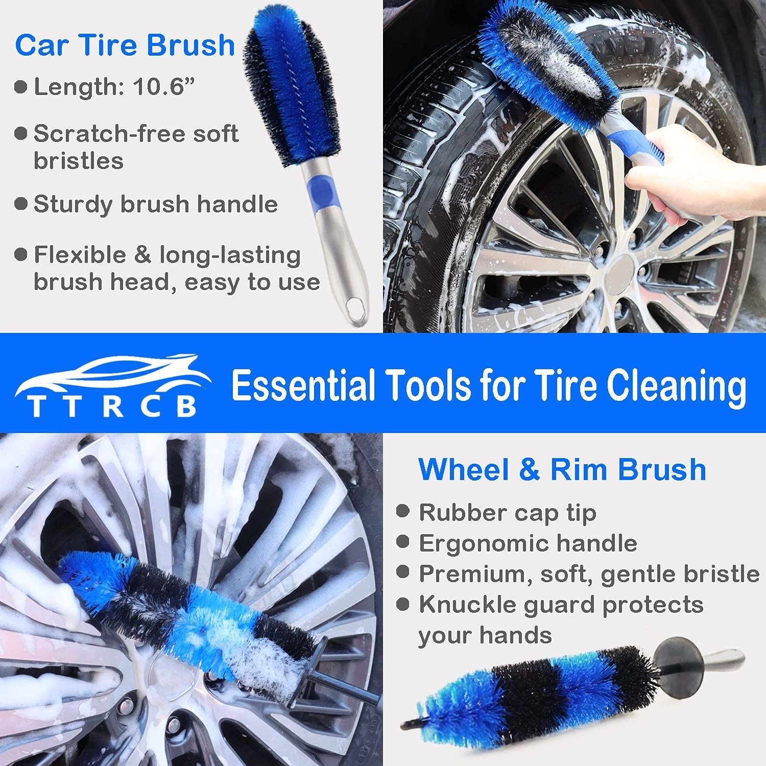 20pcs Car Wheel Tire Detailing Brush Set Drill Soft Brushes 17