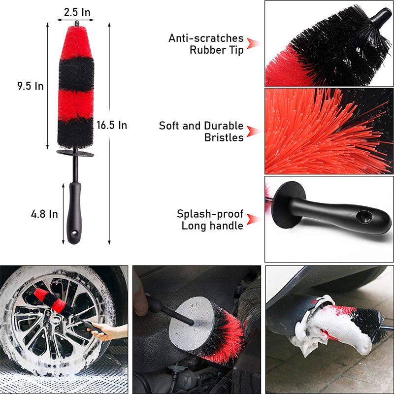 Factory Direct Supply 15Pcs Detailing Car Wheel/Tire Brush Set Kit for Auto Motorcycle Cleaning washing tools