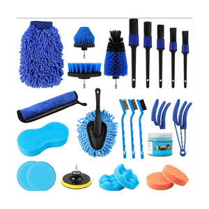 25pcs Car Detailing Brush Set Car Cleaning Kit for Wheels Air Vent Leather Detail Brushes Wheel Brush