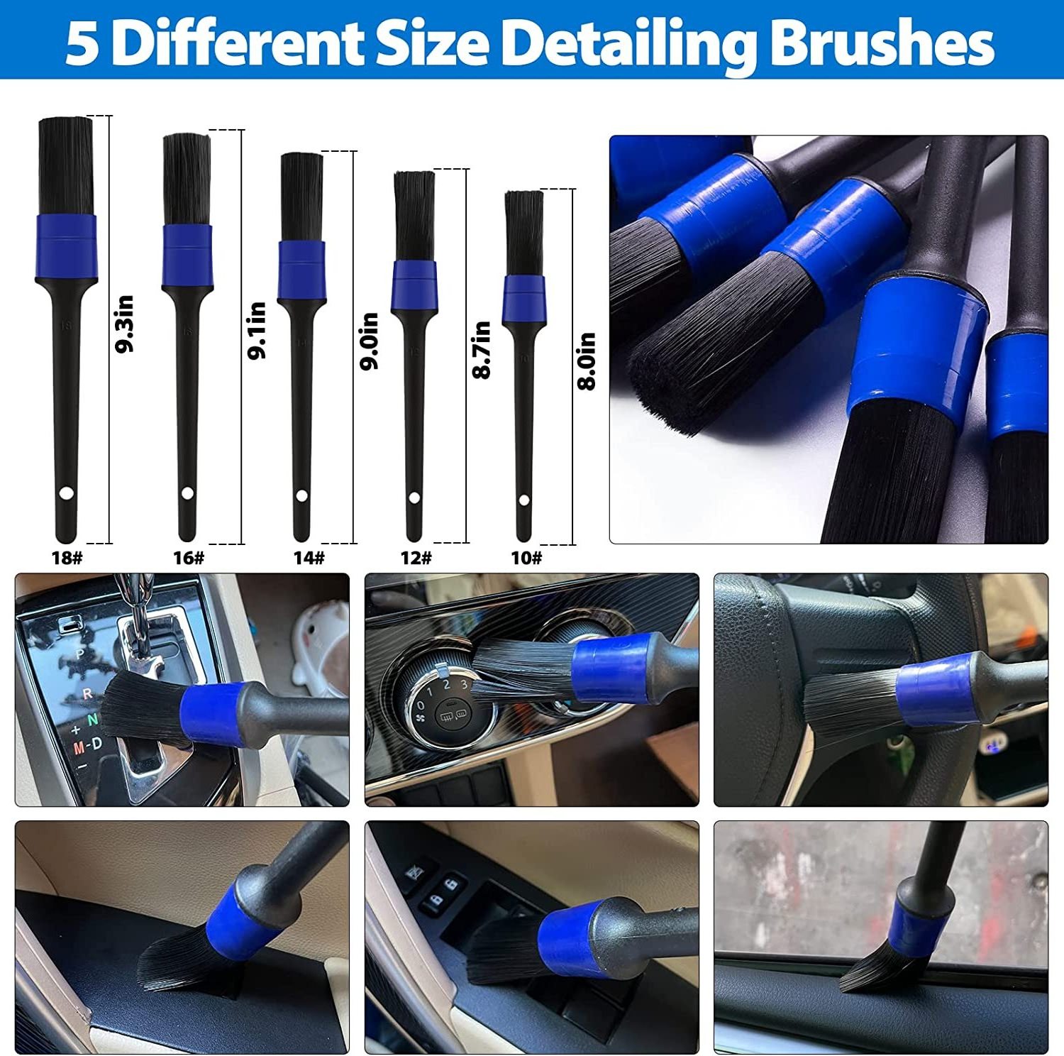 25pcs Car Detailing Brush Set Car Cleaning Kit for Wheels Air Vent Leather Detail Brushes Wheel Brush