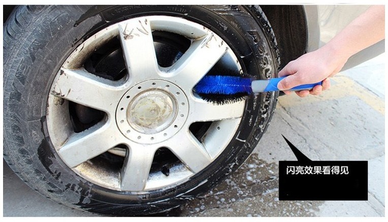 Car Wheel Cleaning Brush Tire Rim Scrub Brush with Anti-Slip Rubber Handle for Automobile and Motorcycle Wheel Tire Cleaner