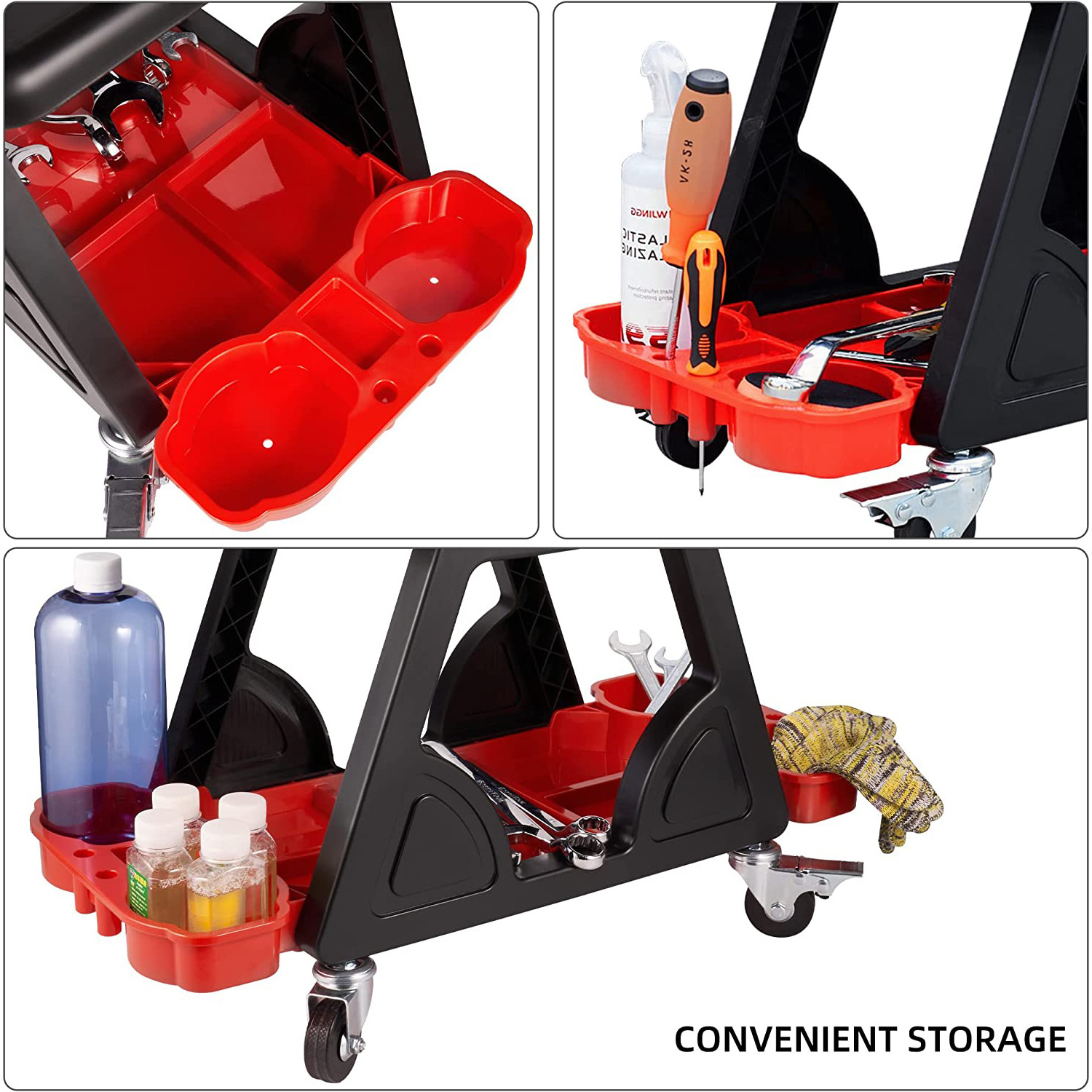 Detailing Seat Car Heavy Duty Rolling Seat And Rolling Garage Stool Mechanics Rolling Stool Creeper Seat