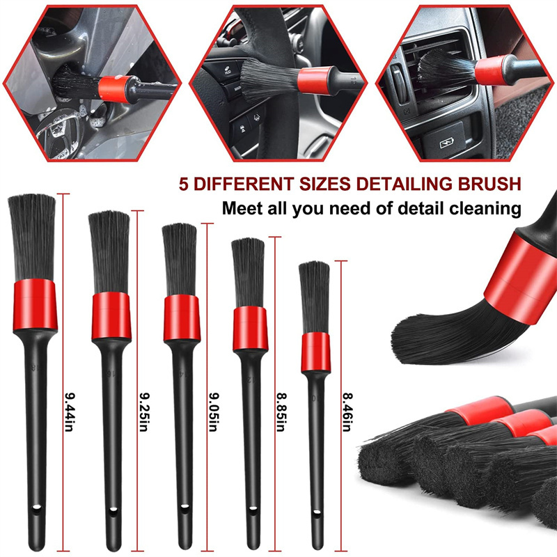 Automotive Durable Premium 18Pcs Car Wash Brush  Car Interior Towel Brush