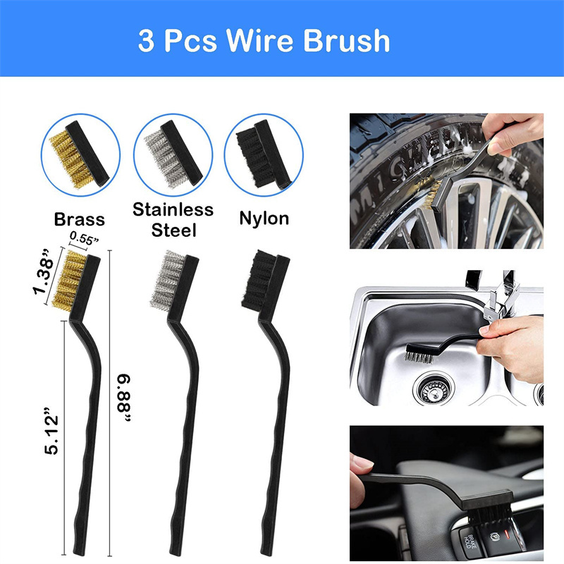 19 PCS Detailing Brushes Car Wash Brush Kit For Cleaning Automotive Cleaning Wheels Interior And Exterior