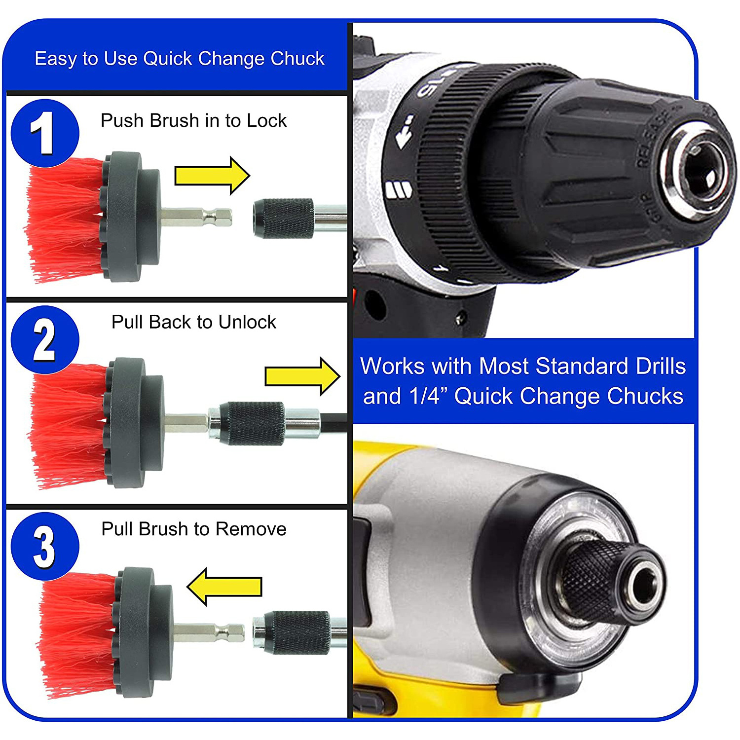 Electric Cleaning Brush Attachment Drill Clean Brush For Carpet And Kitchen Clean