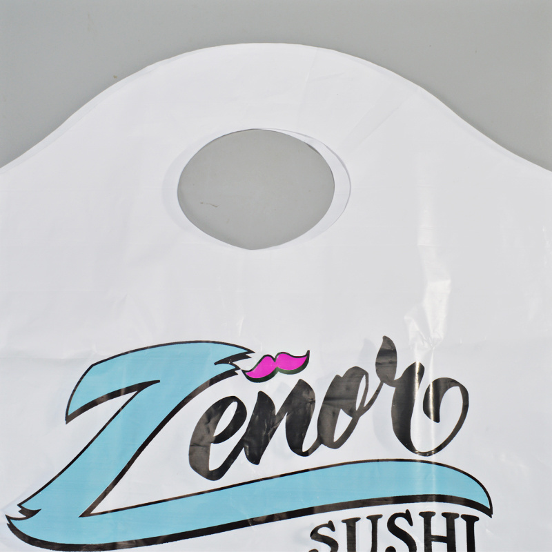 custom logo polythene togo shopping bags to go food plastic take out plastic bag wave plastic carrier takeaway bags