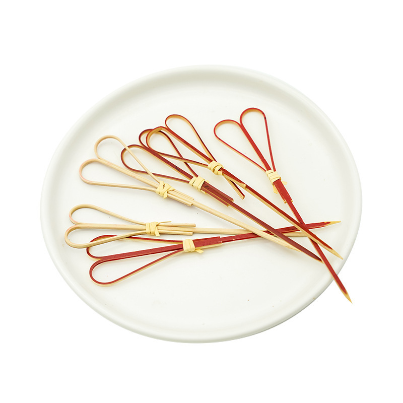 fruit fork bamboo skewers knot knotted stick