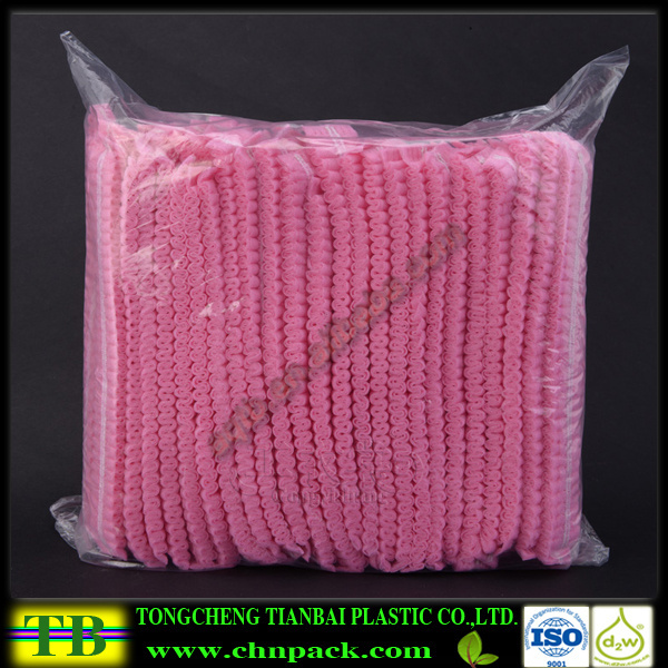 Disposable non woven bouffant cap for women pink clip non woven shower cap dustproof cap for factory