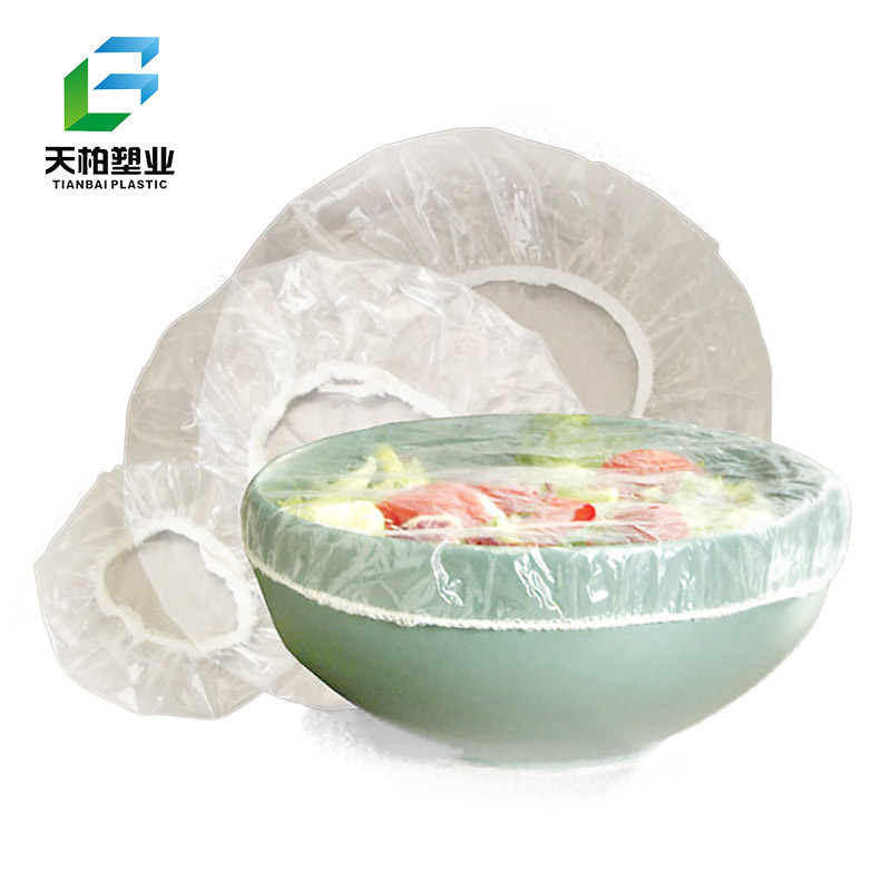 Food grade pe plate plastic food cover with elastic