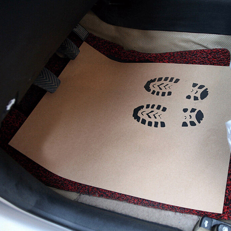 custom white disposable paper car floor mat anti slip thank you floor mat for car wash