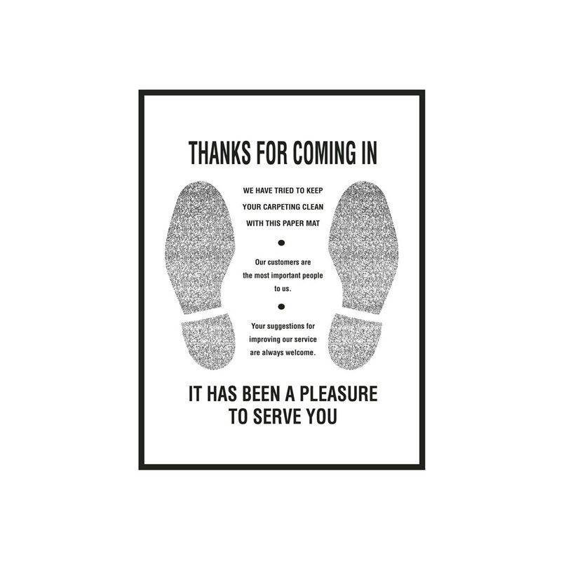 custom white disposable paper car floor mat anti slip thank you floor mat for car wash