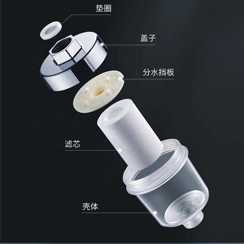 Hot sale pp shower filter shower head high flow powerful fixed spa purifier shower head mini faucet filter