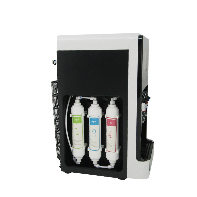 Desktop compressor cooling water dispenser with RO system