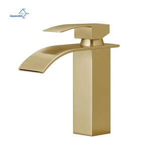 Basin Waterfall Faucet SUS304 Faucet Single Hole Cold & Hot Water Tap Lavatory Sink Mixer Tap