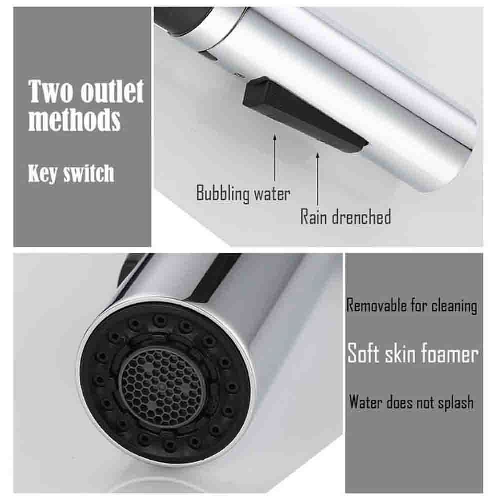 Aquacubic Kitchen Torneira Cozinha Sink Water Tap Flexible Hose Chrome Deck Mounted Kitchen Faucet