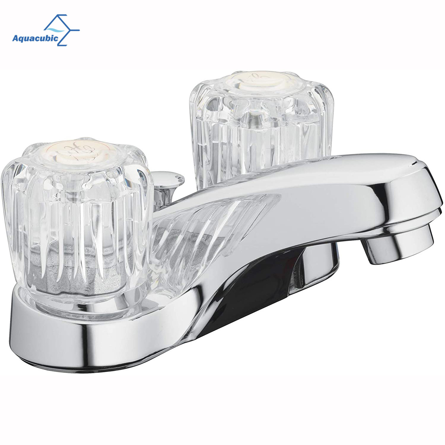 Aquacubic Bathroom Sink Tap Two Crystal handle Basin Tap Water Mixer Bath Sink Faucets