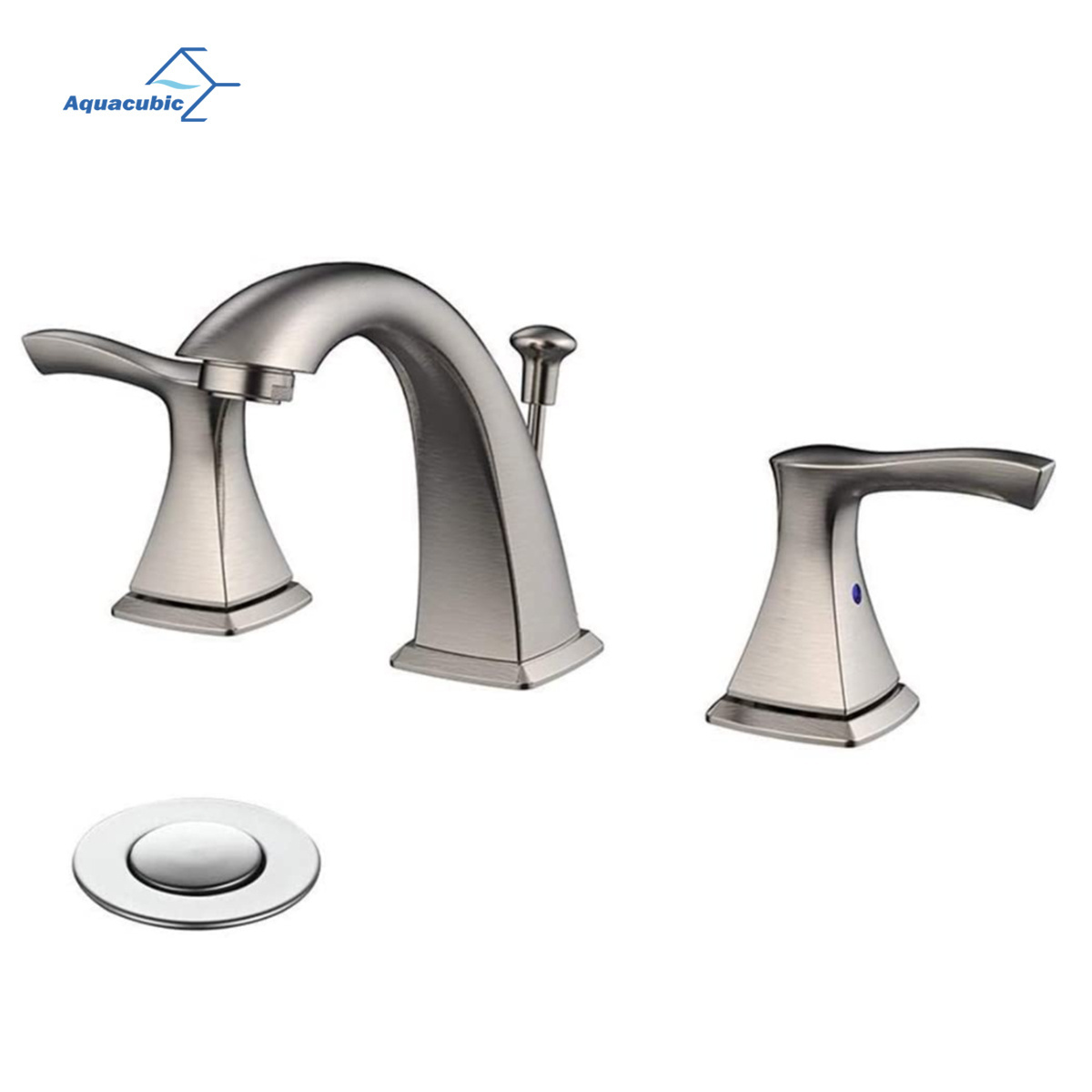 Aquacubic new design faucet 100% Brass chrome, Wash Basin Faucet Bathr Widespread 3 hole bathroom vanity faucet