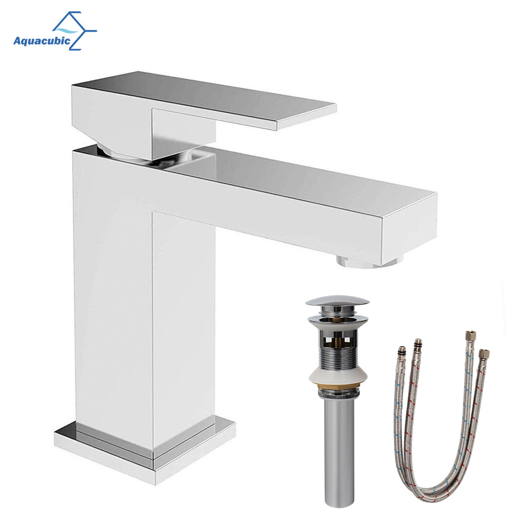 Modern High Quality Single Brass Body Tap Mixer Chromed Bathroom Basin Faucet in American