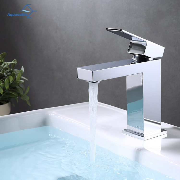 Modern High Quality Single Brass Body Tap Mixer Chromed Bathroom Basin Faucet in American