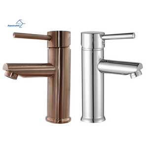 Aquacubic SUS Water Tap Lavatory Basin Faucets Mixer Champagne Copper Vanity Taps Bathroom Faucet