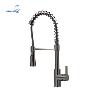 Modern Style Gunmetal Black UPC brass kitchen Taps Pull Down Kitchen Sink Faucet With Sprayer