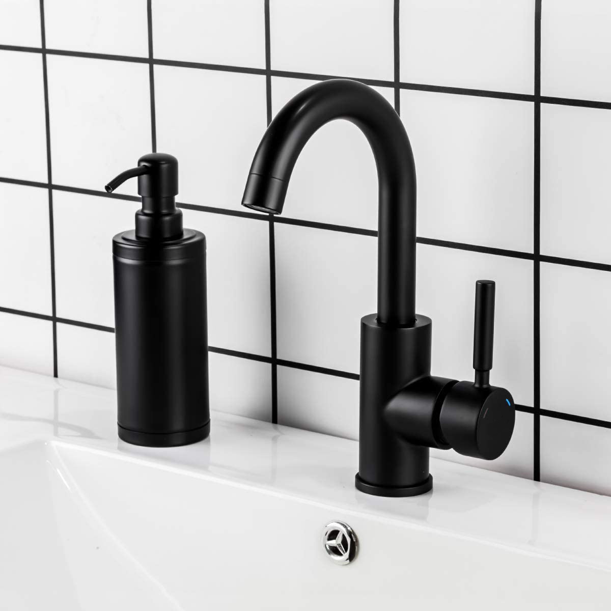 Cheap Bar Sink Faucets High Arc Lavatory Sink Faucet Black Mixer Small Kitchen Tap Faucet