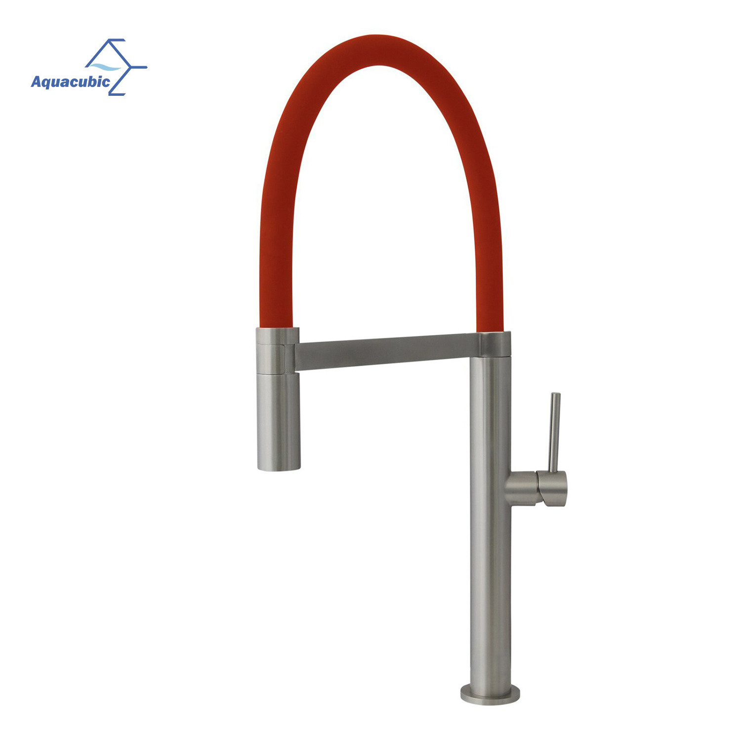 Wholesale Top sell long neck single handle Brass body flexible rubber hose Kitchen Faucet