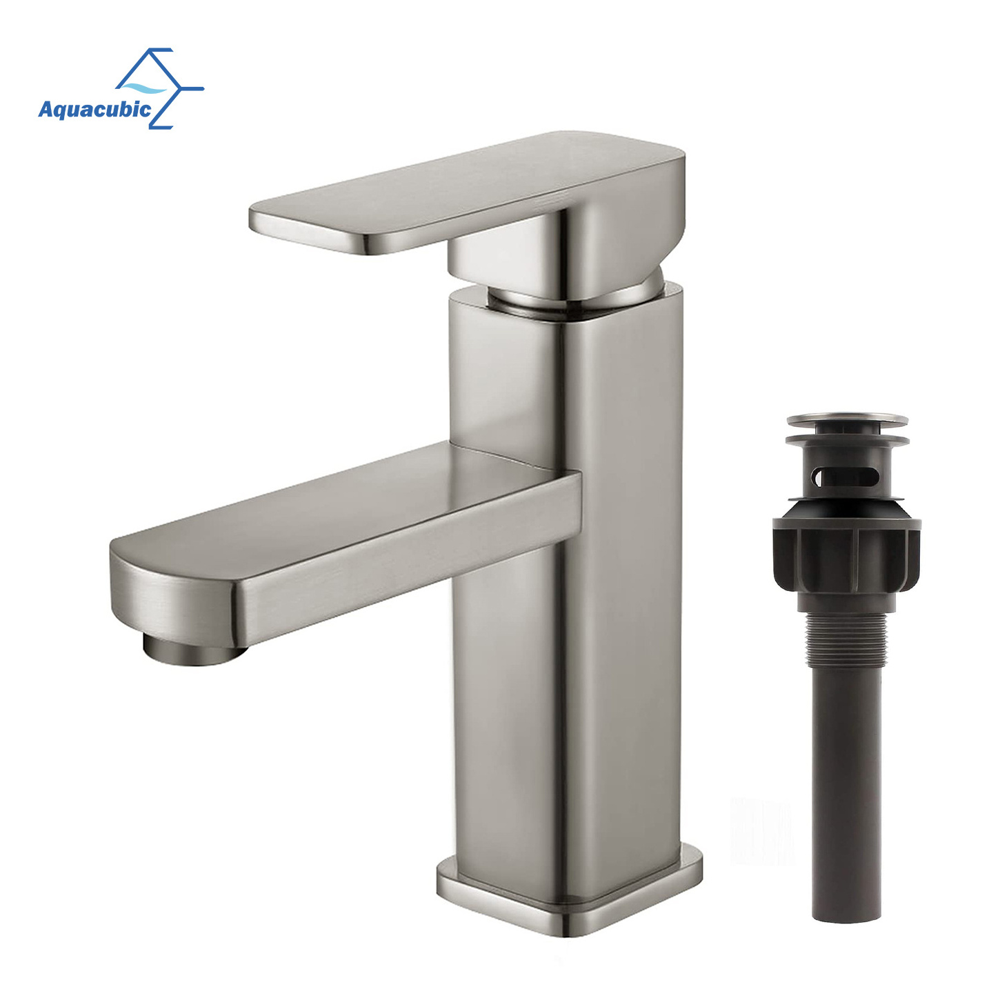 Modern Design Bathroom Faucet Nickel Brushed Surface Single Hole Bathroom Sink Faucet In Stock