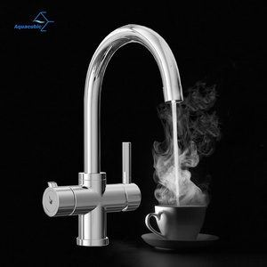 Modern Two Handle 3 in1 Boiling Brass Kitchen Taps Instant Boiling Water Tap Hot Cold Mixer Water Filtration Tap and Faucets