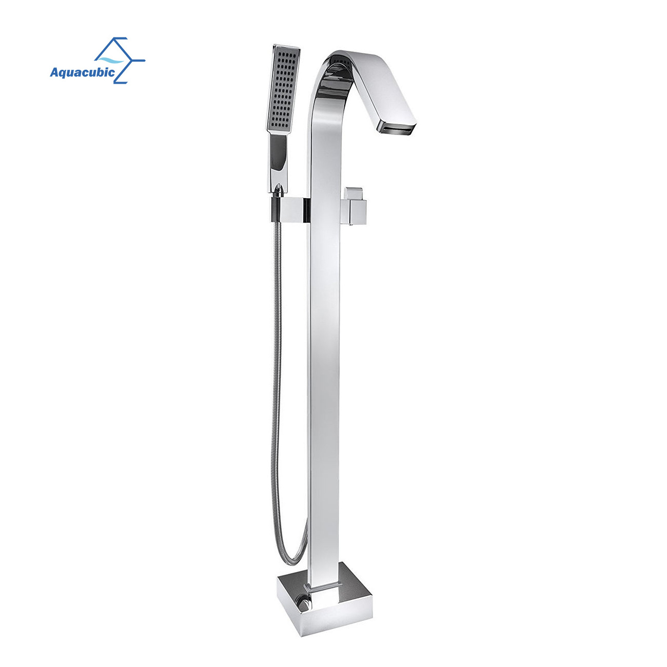 American Floor Mount Brass Tub Filler Set Freestanding Bathtub Faucet with Handheld Shower